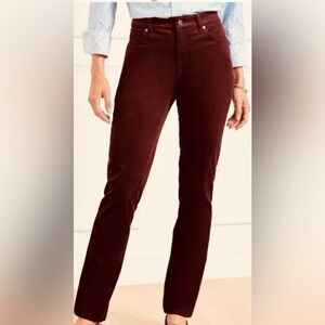 Talbots Deep Burgundy Straight Leg Corduroy Pants SZ 10
